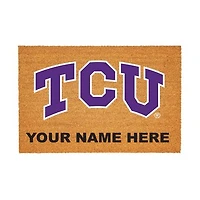 TCU Horned Frogs 24" x 36" Team Logo Personalized Coir Door Mat