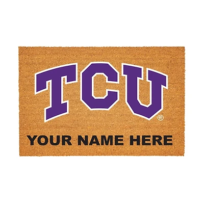 TCU Horned Frogs 24" x 36" Team Logo Personalized Coir Door Mat