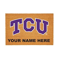 TCU Horned Frogs 24" x 36" Team Logo Personalized Coir Door Mat