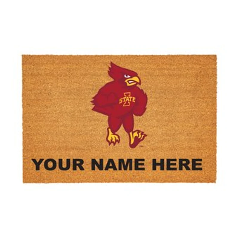 Iowa State Cyclones 24" x 36" Team Logo Personalized Coir Door Mat