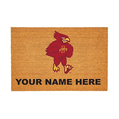 Iowa State Cyclones 24" x 36" Team Logo Personalized Coir Door Mat