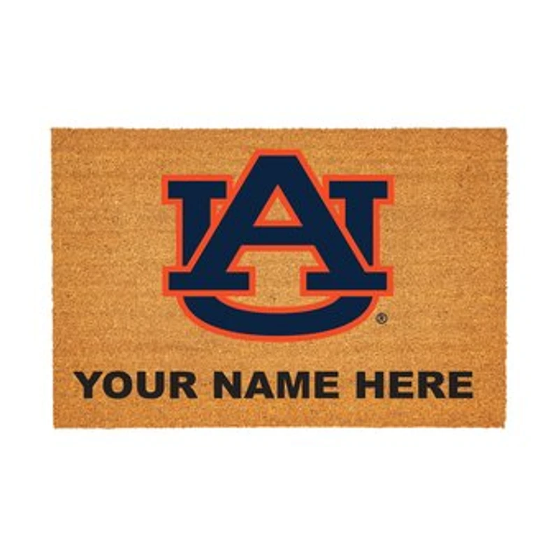 Auburn Tigers 24" x 36" Team Logo Personalized Coir Door Mat