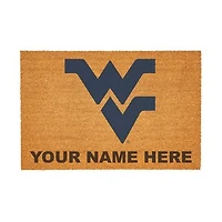 West Virginia Mountaineers 24" x 36" Team Logo Personalized Coir Door Mat
