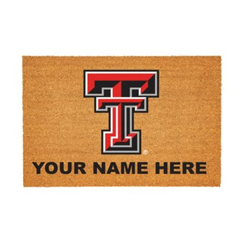 Texas Tech Red Raiders 24" x 36" Team Logo Personalized Coir Door Mat