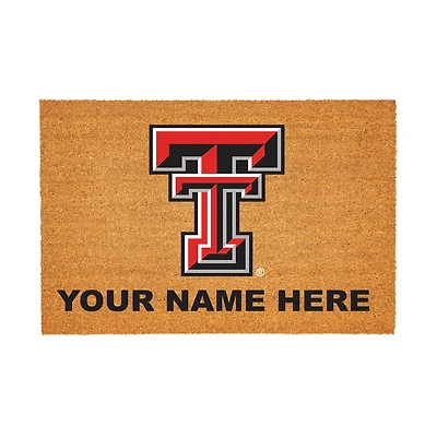 Texas Tech Red Raiders 24" x 36" Team Logo Personalized Coir Door Mat
