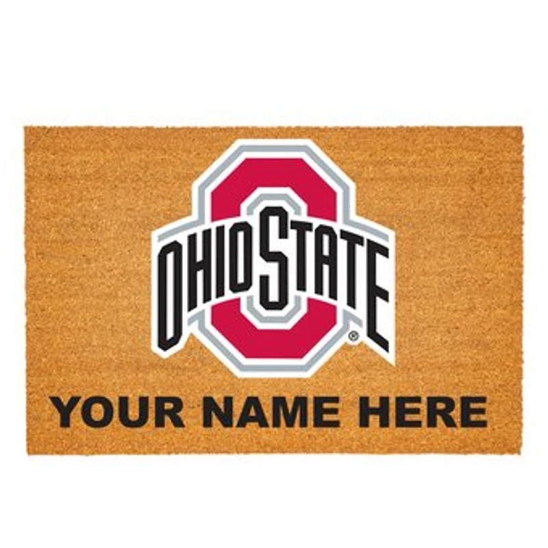 Ohio State Buckeyes 24" x 36" Team Logo Personalized Coir Door Mat
