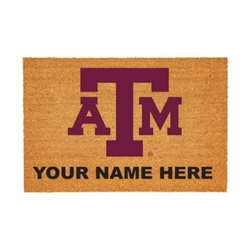 Texas A&M Aggies 24" x 36" Team Logo Personalized Coir Door Mat