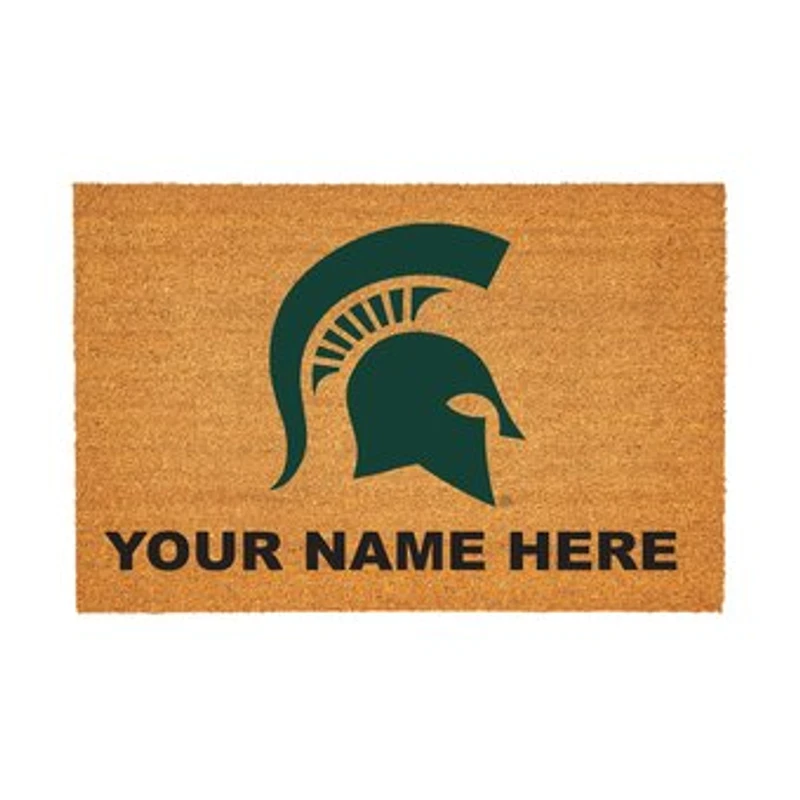 Michigan State Spartans 24" x 36" Team Logo Personalized Coir Door Mat