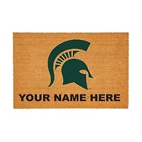 Michigan State Spartans 24" x 36" Team Logo Personalized Coir Door Mat