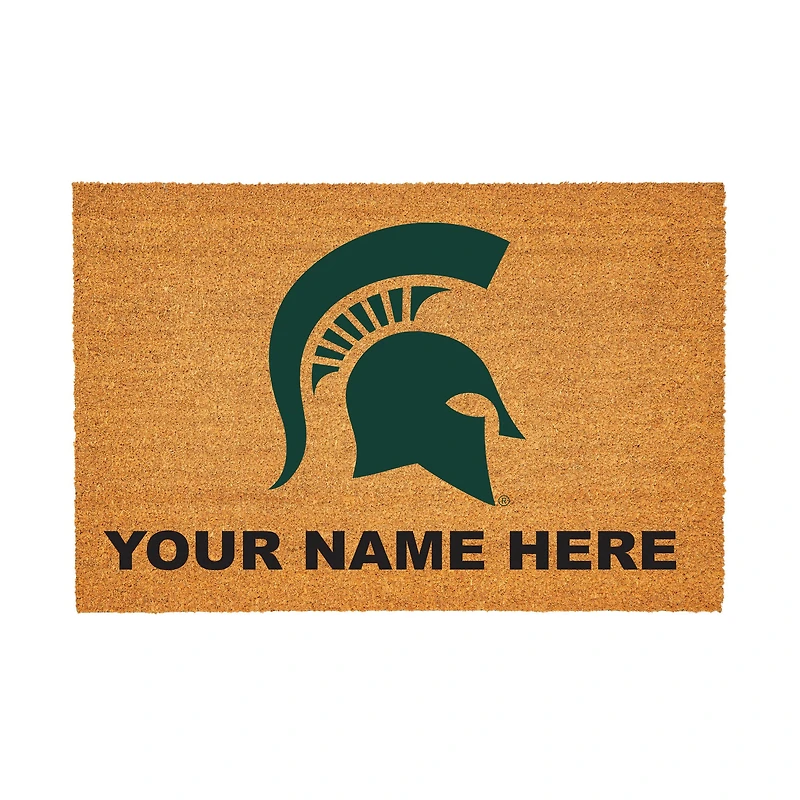 Michigan State Spartans 24" x 36" Team Logo Personalized Coir Door Mat