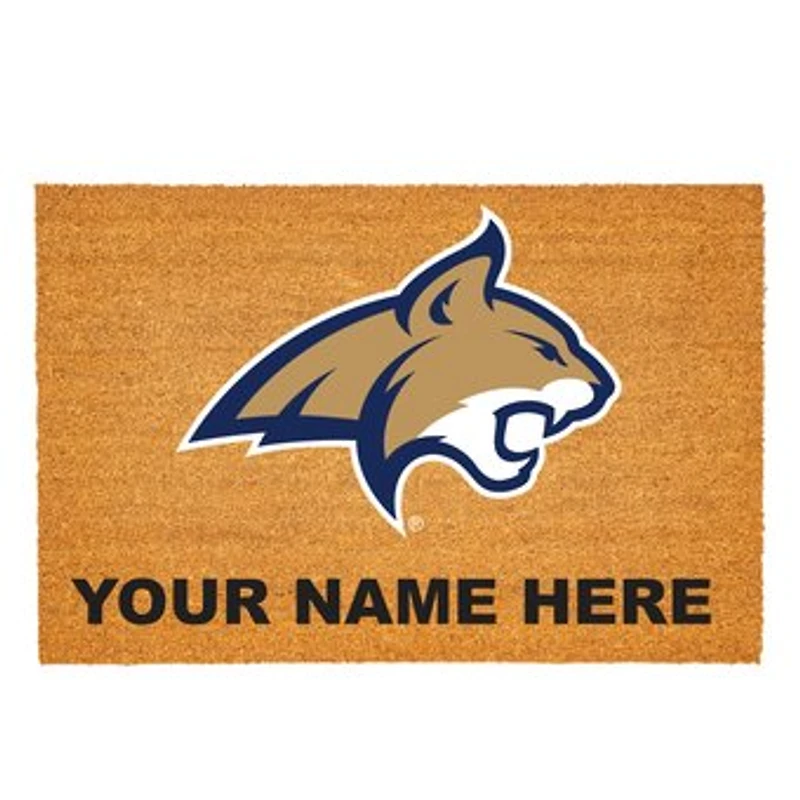 Montana State Bobcats 24" x 36" Team Logo Personalized Coir Door Mat