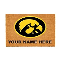 Iowa Hawkeyes 24" x 36" Team Logo Personalized Coir Door Mat