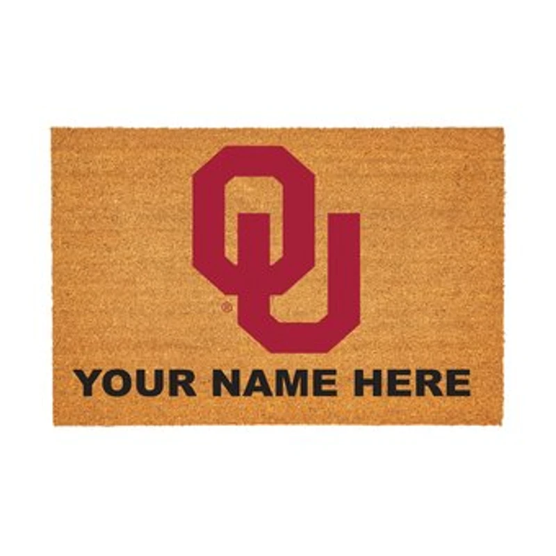 Oklahoma Sooners 24" x 36" Team Logo Personalized Coir Door Mat