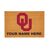 Oklahoma Sooners 24" x 36" Team Logo Personalized Coir Door Mat