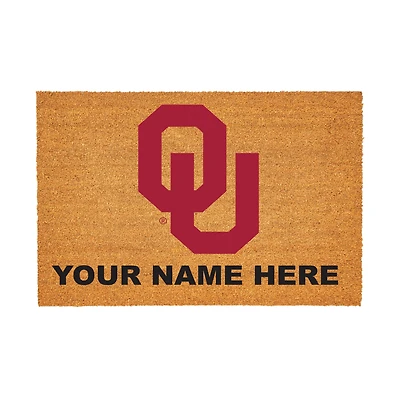 Oklahoma Sooners 24" x 36" Team Logo Personalized Coir Door Mat