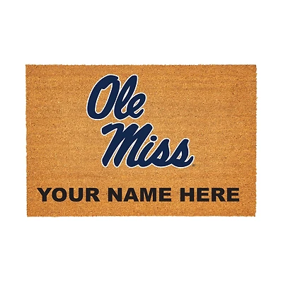 Ole Miss Rebels 24" x 36" Team Logo Personalized Coir Door Mat