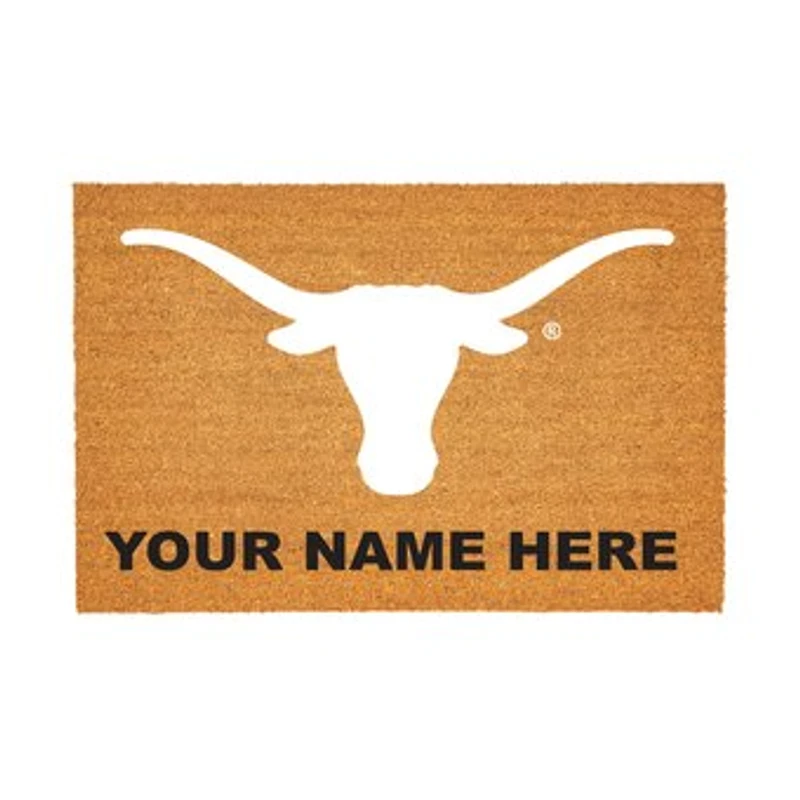 Texas Longhorns 24" x 36" Team Logo Personalized Coir Door Mat