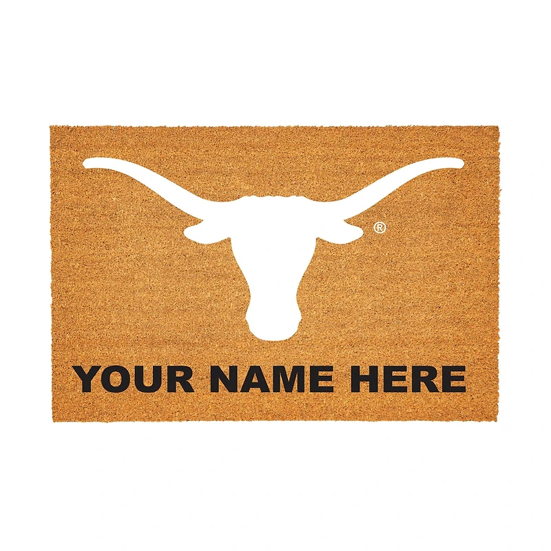 Texas Longhorns 24" x 36" Team Logo Personalized Coir Door Mat