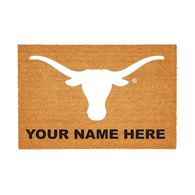 Texas Longhorns 24" x 36" Team Logo Personalized Coir Door Mat