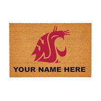Washington State Cougars 24" x 36" Team Logo Personalized Coir Door Mat