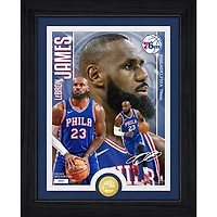 Highland Mint LeBron James Philadelphia 76ers 13" x 16" Framed Player Collage Bronze Coin Photo Mint