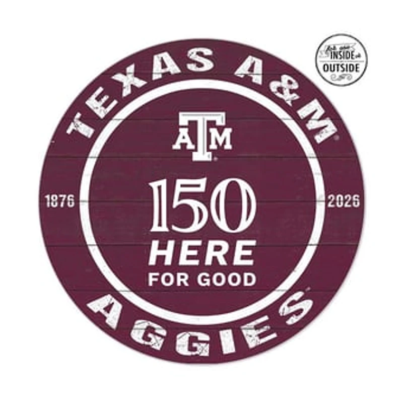 Jardine Texas A&M Aggies 20" x 20" Indoor/Outdoor 150th Anniversary Circle Sign