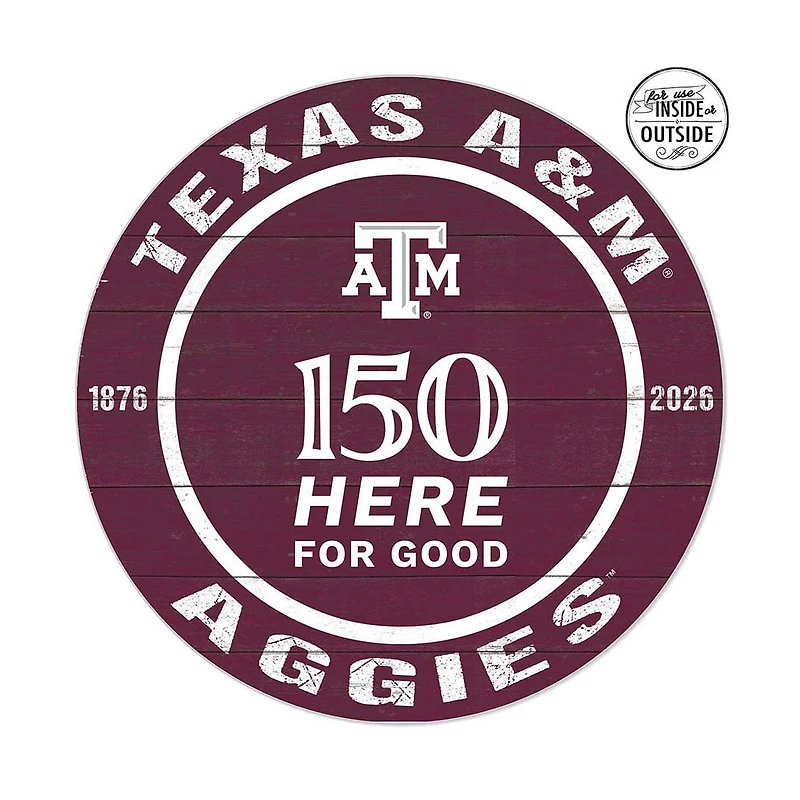 Jardine Texas A&M Aggies 20" x 20" Indoor/Outdoor 150th Anniversary Circle Sign