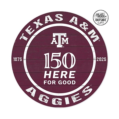 Jardine Texas A&M Aggies 20" x 20" Indoor/Outdoor 150th Anniversary Circle Sign