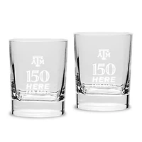 Jardine Texas A&M Aggies 11.75oz. 150th Anniversary Luigi Bormioli Square Double Old Fashion 2-Piece Glasses Set
