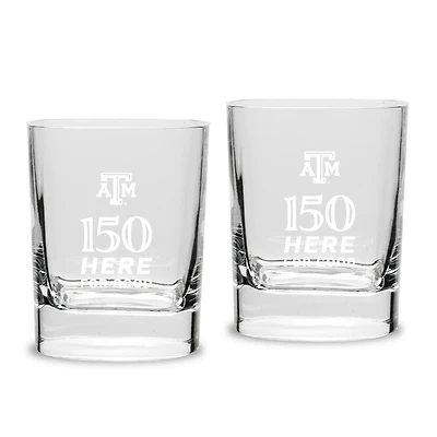 Jardine Texas A&M Aggies 11.75oz. 150th Anniversary Luigi Bormioli Square Double Old Fashion 2-Piece Glasses Set