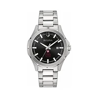 Bulova Texas A&M Aggies 150th Anniversary Stainless Steel Classic Sport Watch with Black Dial