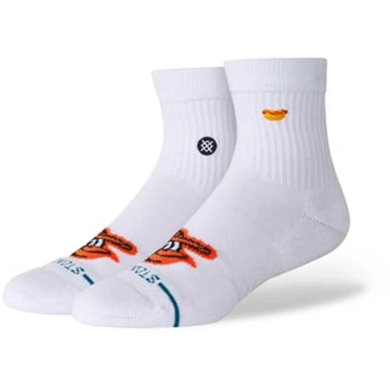 Unisex Stance White Baltimore Orioles Hot Dog Quarter Socks