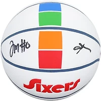 Allen Iverson & Tyrese Maxey Philadelphia 76ers Autographed Wilson 2024-25 City Edition Basketball