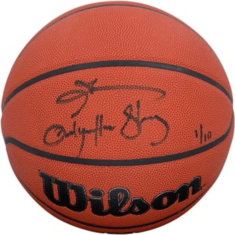 Allen Iverson Philadelphia 76ers Autographed Wilson Authentic Series Indoor/Outdoor Basketball with "Only The Strong Survive" Inscription