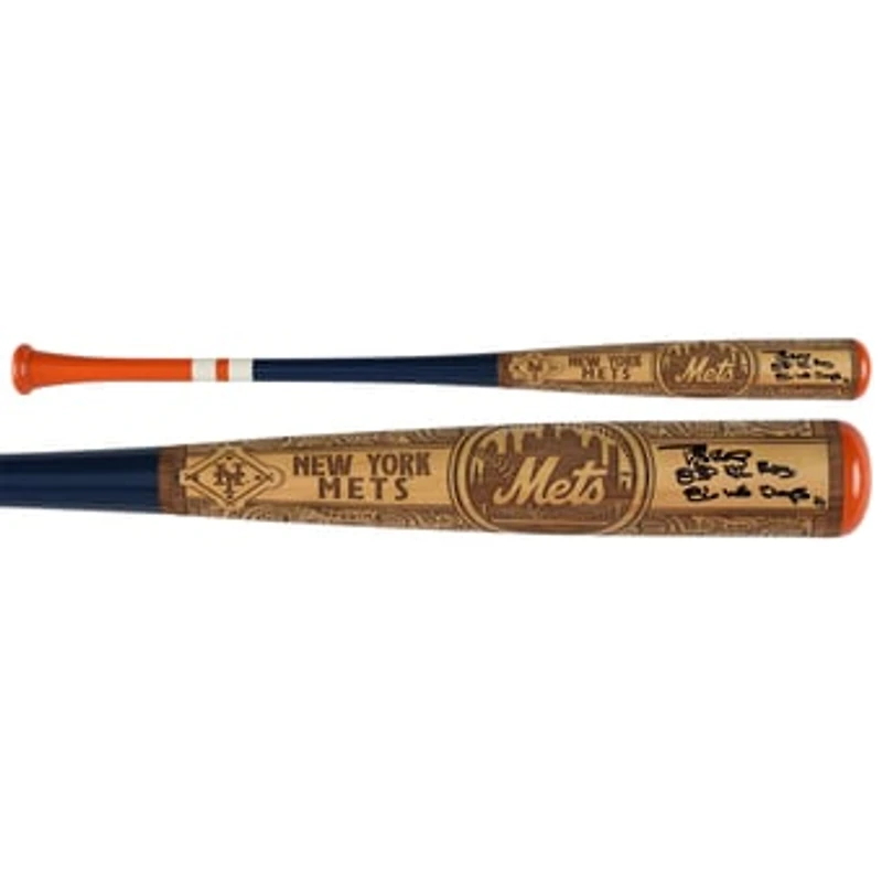 Darryl Strawberry New York Mets Autographed Pillbox Bat Company Mural Series Bat with Multiple Inscriptions