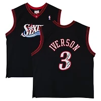 Allen Iverson Philadelphia 76ers Autographed Black Mitchell & Ness 2000 Swingman Jersey with Multiple Inscriptions - Limited Edition of 10