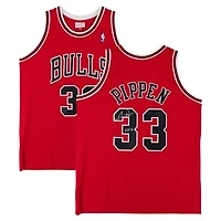 Scottie Pippen Chicago Bulls Autographed Red Mitchell & Ness 1997 Swingman Jersey with "HOF 10" Inscription