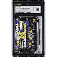 Michigan Wolverines 2025-26 Bowman U Now Wins 2nd NCAA National Championship in Program History #125 CGC Authenticated GEM MINT 10 Card