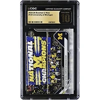 Michigan Wolverines 2025-26 Bowman U Now Wins 2nd NCAA National Championship in Program History #125 CGC Authenticated PRISTINE 10 Card