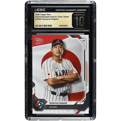 Tomoyuki Sugano Japan Baseball 2026 Topps Now World Baseball Classic Team Japan #JP08 CGC Authenticated PRISTINE 10 Card