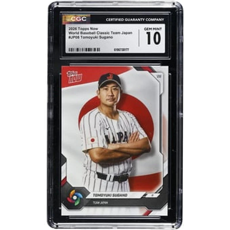 Tomoyuki Sugano Japan Baseball 2026 Topps Now World Baseball Classic Team Japan #JP08 CGC Authenticated GEM MINT 10 Card