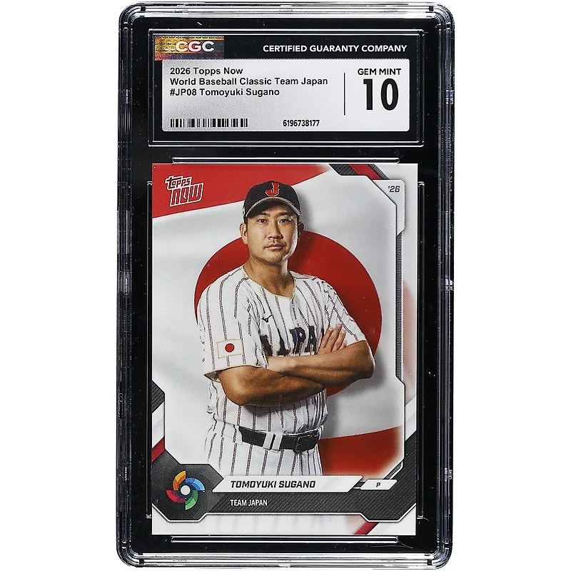 Tomoyuki Sugano Japan Baseball 2026 Topps Now World Baseball Classic Team Japan #JP08 CGC Authenticated GEM MINT 10 Card