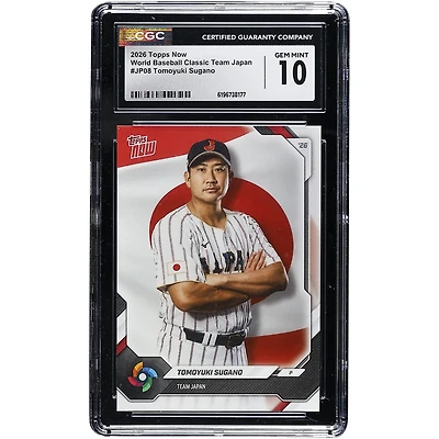 Tomoyuki Sugano Japan Baseball 2026 Topps Now World Baseball Classic Team Japan #JP08 CGC Authenticated GEM MINT 10 Card