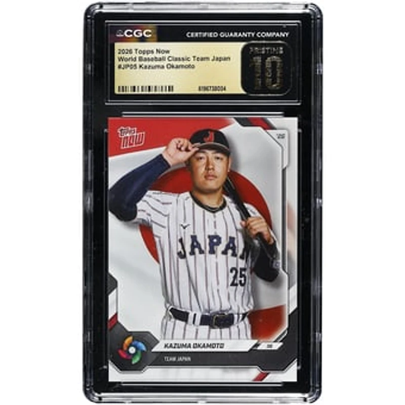 Kazuma Okamoto Japan Baseball 2026 Topps Now World Baseball Classic Team Japan #JP05 CGC Authenticated PRISTINE 10 Card