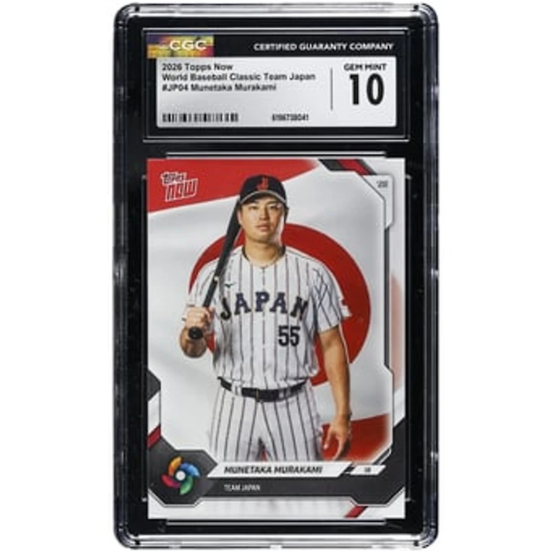 Munetaka Murakami Japan Baseball 2026 Topps Now World Baseball Classic Team Japan #JP04 CGC Authenticated GEM MINT 10 Card