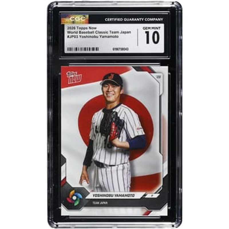 Yoshinobu Yamamoto Japan Baseball 2026 Topps Now World Baseball Classic Team Japan #JP03 CGC Authenticated GEM MINT 10 Card