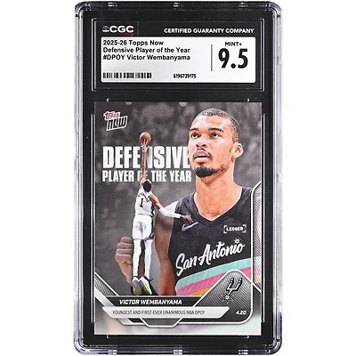 Victor Wembanyama San Antonio Spurs 2025-26 Topps Now Defensive Player of the Year #DPOY CGC Authenticated MINT+ 9.5 Card