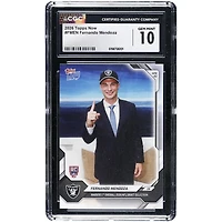 Fernando Mendoza Las Vegas Raiders 2026 Topps Now Raiders 1st Overall '26 NFL Draft Selection #FMEN CGC Authenticated GEM MINT 10 Rookie Card