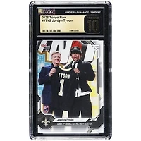 Jordyn Tyson New Orleans Saints 2026 Topps Now Saints 8th Overall '26 NFL Draft Selection #JTYS CGC Authenticated PRISTINE 10 Rookie Card