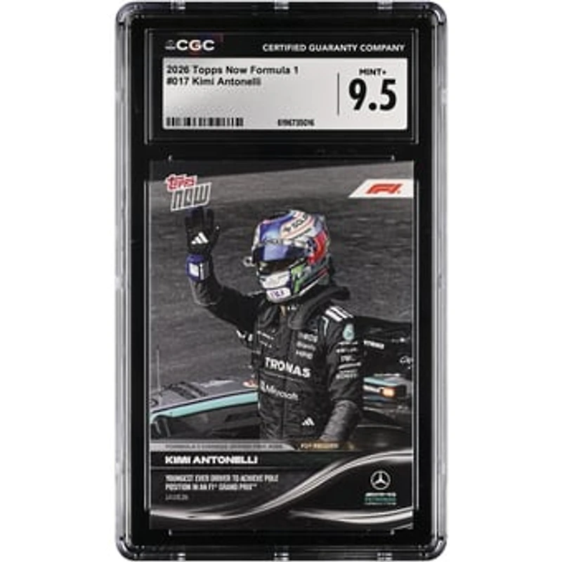 Kimi Antonelli Mercedes-AMG Petronas F1 Team 2026 Topps Now Formula 1 Youngest Ever Driver to Achieve Pole Position in an F1 Grand Prix #17 CGC Authenticated MINT+ 9.5 Card